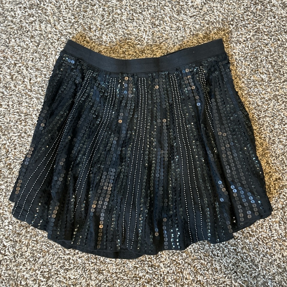 Women’s Express sequin black skirt with shorts, size small